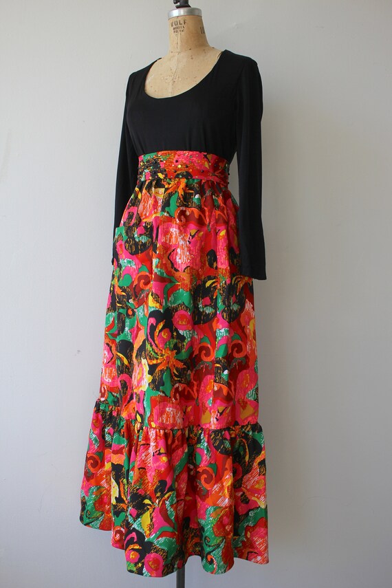 vintage 1960s dress / 60s maxi dress / 60s black … - image 4