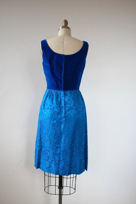 vintage 1960s dress 60s party dress 60s royal blu Gem