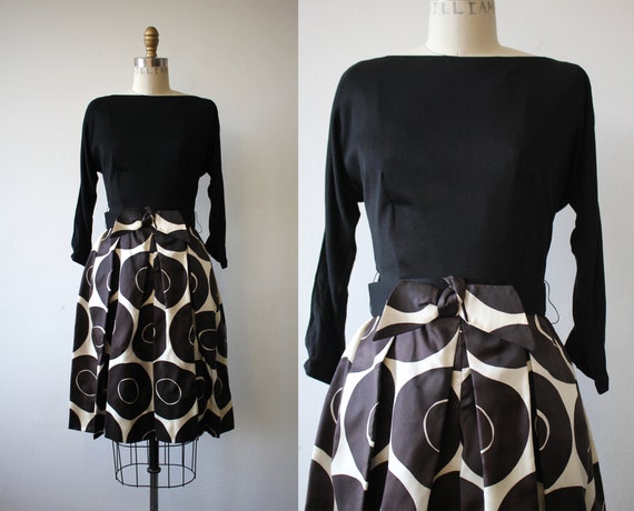 vintage 1960s dress / 60s party dress / 60s black