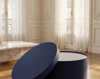 Handmade Large Round Cardboard Box – Diameter - 50 cm (19.7”) x Height - 20 cm (7.9”)