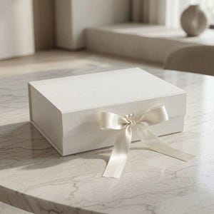 Handgefertigte, faltbare Geschenkbox mit Tragegriff | Luxuriöse, faltbare Erinnerungsbox | Montage ohne Magnete | Verschiedene Farben und Größen