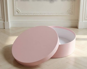 Round Hat Box Storage Organizer | Luxury Boxes with Lids | Sturdy Hat Storage Box | Custom Sizes Matte & Metallic Finish | Closet Organizer