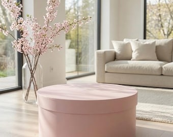 Handmade Round Storage Box – Large Decorative Keepsake Box Diameter - 45 cm (17.7”), Height - 20 cm (7.9”)