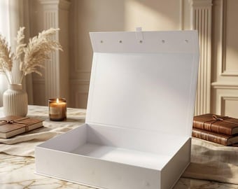 Luxury Magnetic Gift Box | Handmade Rigid Cardboard Keepsake Box | Personalized Gift Box with Name | Premium Storage Box | 50 x 35 x 10 cm