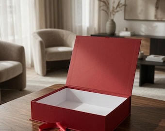 Handmade Keepsake Gift Box with Satin Ribbon – Elegant Storage Box, Multiple Colors Available 45x35x10 cm (17.7 × 13.8 × 3.9 inches)