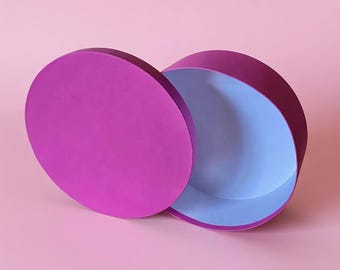 Handmade Round Gift Box – Diameter 25 cm x Height 6 cm – Elegant Storage Box – Perfect for Gifts, Keepsakes & Home Décor