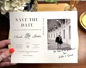 Classic Vintage Postcard Inspired, Editable Save the Date Design, Canva Template, 5x7, 4x6
