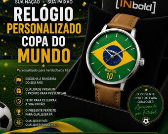 カスタムワールドカップウォッチ｜サッカーファンへのパーソナライズギフト｜国旗または代表チーム