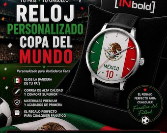 Custom World Cup Watch | Personalized Soccer Fan Gift | Country Flag or National Team