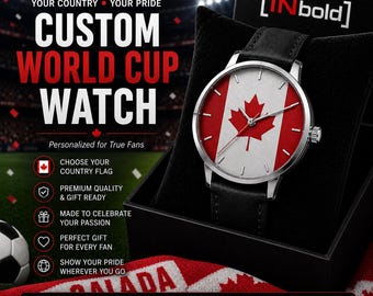 カスタムワールドカップウォッチ｜サッカーファンへのパーソナライズギフト｜国旗または代表チーム