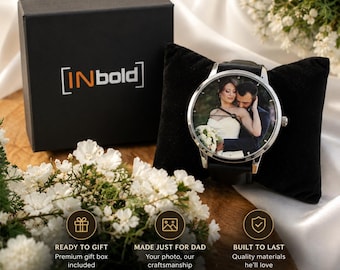 Reloj con foto personalizada: recuerdo personalizado para bodas, aniversarios o familias.