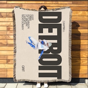 Detroit Lions gewebte Decke - NFL Team Sport Dekor, Home Fan Geschenk, Football Decke, Detroit Lions Geschenk, Spieltag werfen, Detroit Geschenk