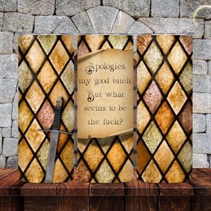 Humorous Medieval Apology Scroll Letter Renaissance Era - Digital File for 20oz Skinny Tumbler Wrap