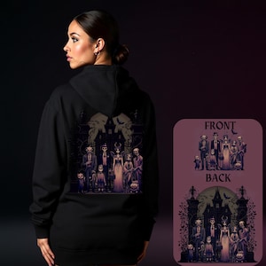 Macabre Portrait Gothic Hoodie: Spooky Halloween Monster Family Graphic