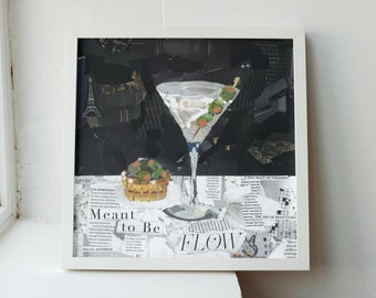 Dirty Martini Collage, Cosmopolitan Pink Art, Trendy Wall Art, Preppy Poster Print, Pink Wall Art, Colorful Maximalist Decor, Digital Prints