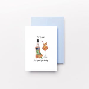 4,24x5" Oh Spritz! É o seu cartão de aniversário – perfeito para os amantes de Aperol Spritz, coquetéis, comemorações, amigos, família e aniversários