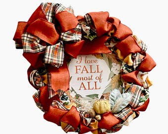 Fall Wreath | Fall Decor | Front Door Wreath | Burlap Fall Wreath | Autumn Wreath | Door Hanger | Front Door Decor | Thanksgiving Wreath