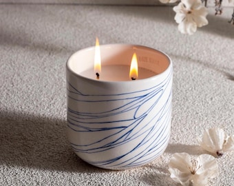Scented Soy Candle in Handmade Ceramic Mug – Reusable Coffee Cup, Eco-Friendly Gift for Her