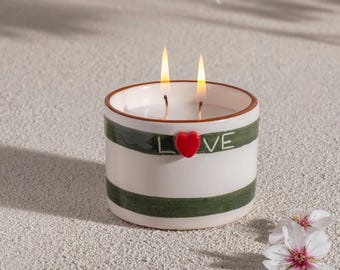 Soy Wax Candle in Ceramic Mini Mug: Handmade Eco-Friendly Gift