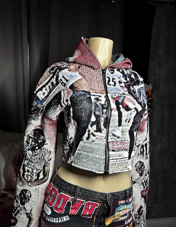 Custom Tapestry Cropped Hoodie | Personalized Photo Collage