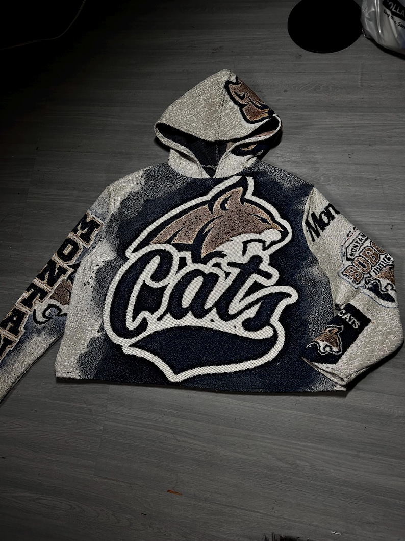 Custom Tapestry Cropped Hoodie | Personalized Photo Collage image 7