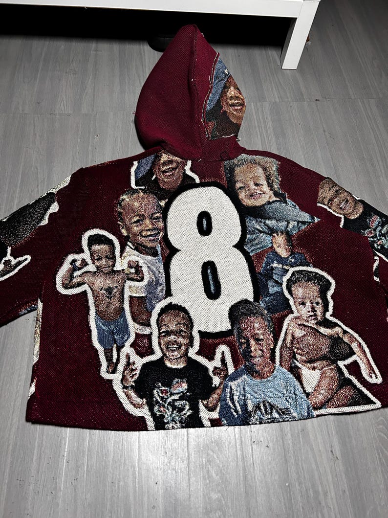 Custom Tapestry Cropped Hoodie | Personalized Photo Collage image 4