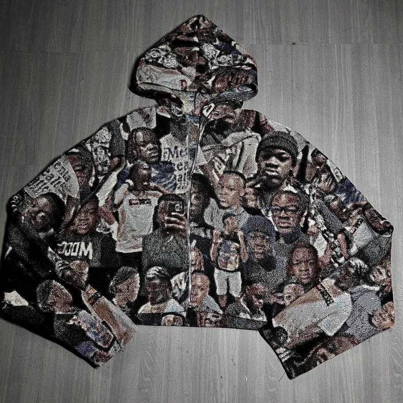 Custom Tapestry Cropped Hoodie | Personalized Photo Collage image 3
