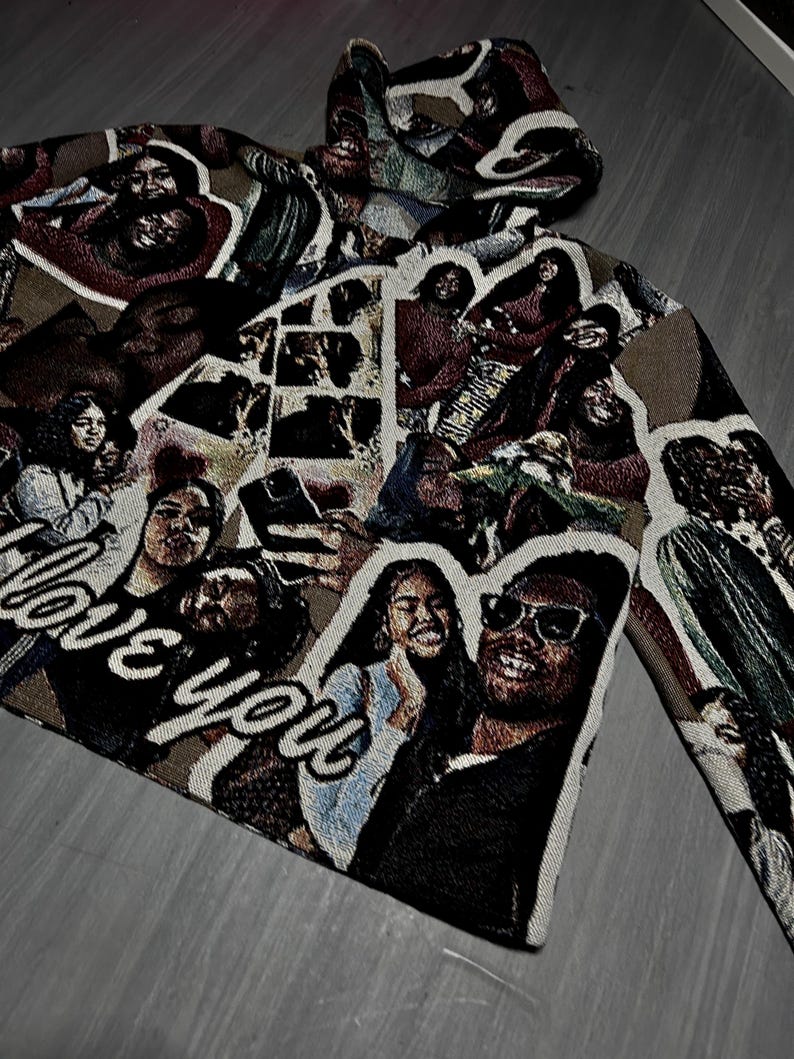 Custom Tapestry Cropped Hoodie | Personalized Photo Collage image 6