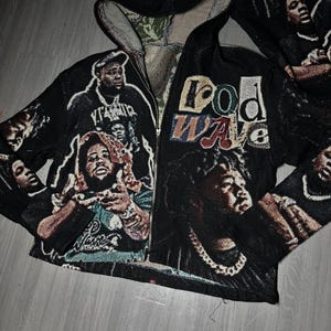Custom Tapestry Cropped Hoodie | Personalized Photo Collage image 10