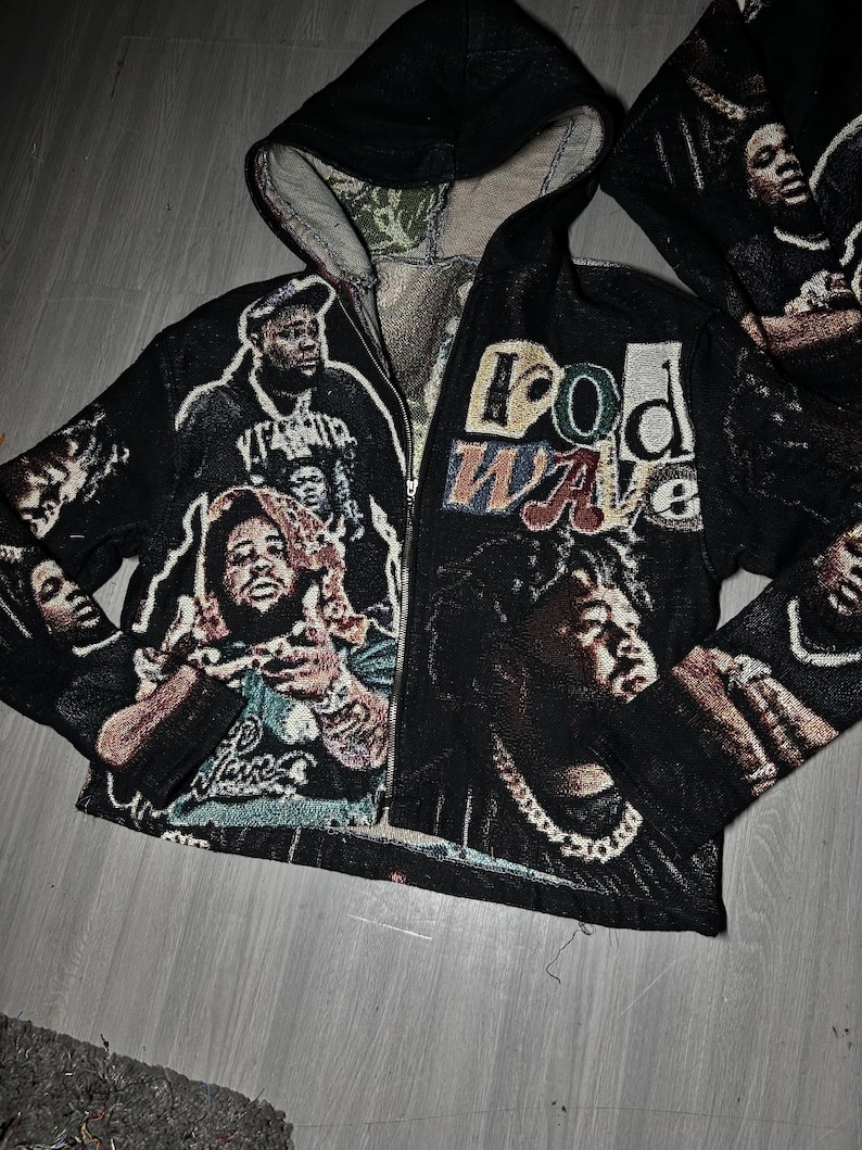 Custom Tapestry Cropped Hoodie | Personalized Photo Collage image 10