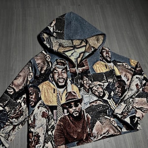 Custom Tapestry Cropped Hoodie | Personalized Photo Collage image 11
