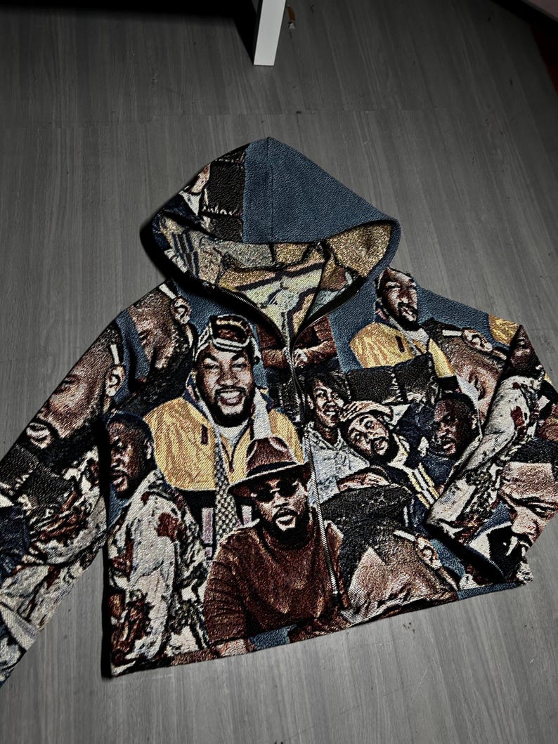 Custom Tapestry Cropped Hoodie | Personalized Photo Collage image 11