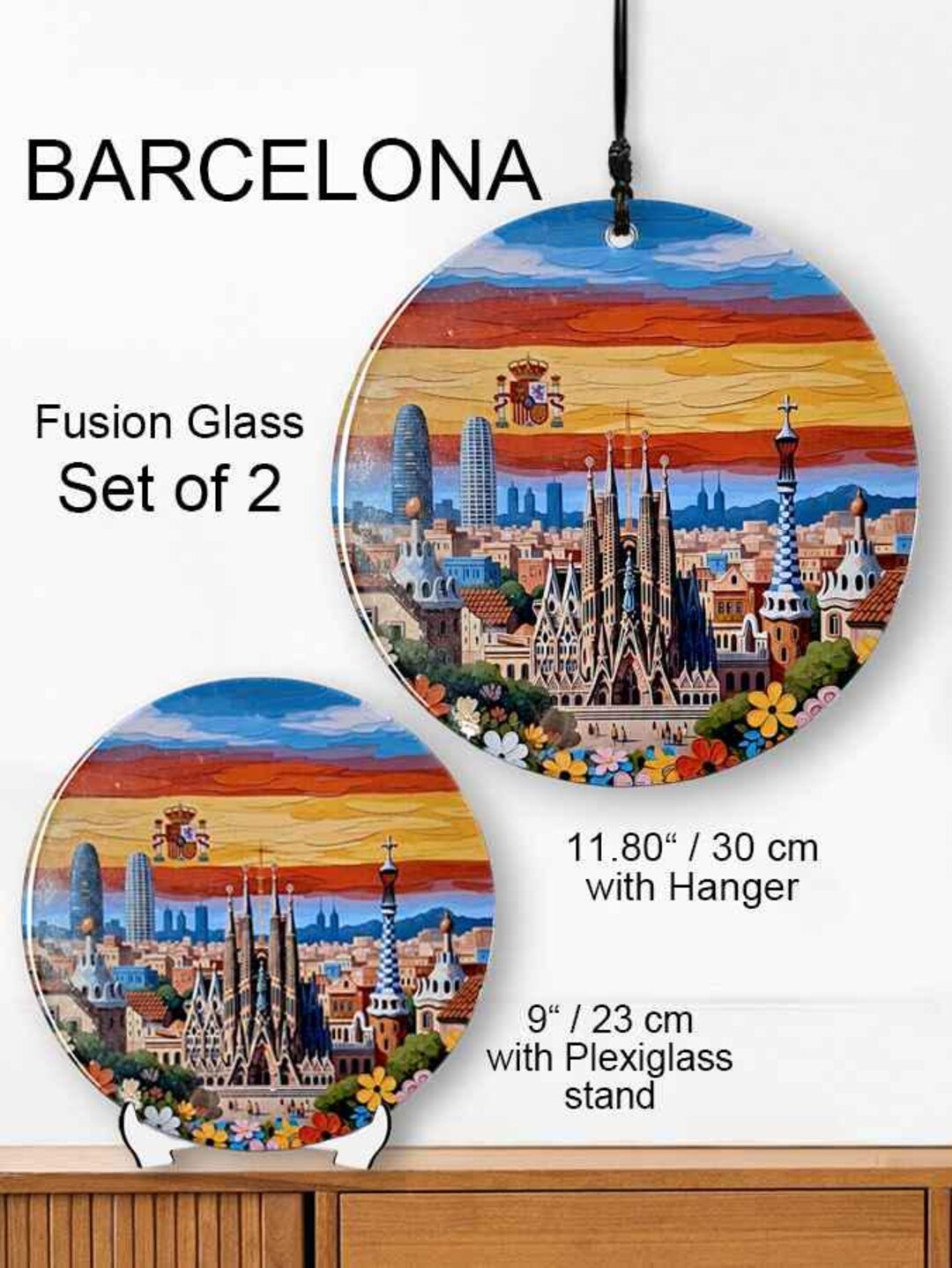 Barcelona Wall Art Set of 2 – Sagrada Familia, Gaudi Roofs - Barcelona ...