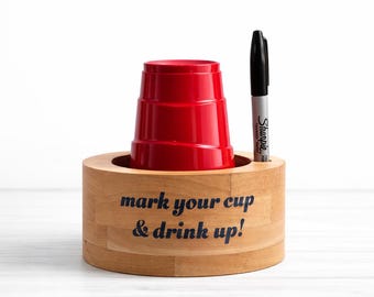Holz Party Becher & Marker Display