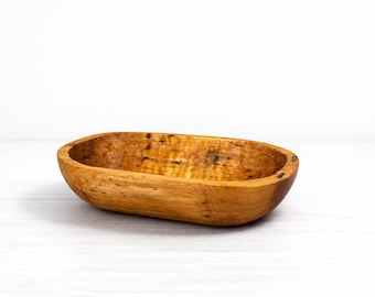 Handgeschnitzte Holzteigschüssel - Mittelgroß