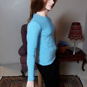 Fits FID Size Man Doll Sky Blue Knit Long Sleeve Tee and Matching Socks image 4