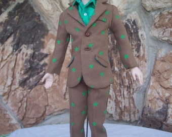 Tonner's Matt and Similar 17 inch Size Male Dolls - Suit in Brown Pebble Crepe and Silk Dress Shirt