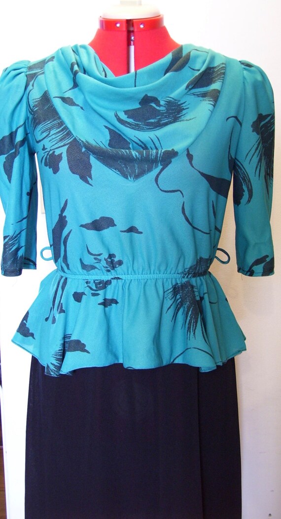 teal peplum dress