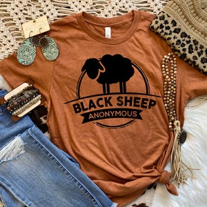 Black Sheep Anonymous funny humor mom graphic women's t-shirt