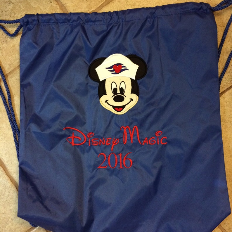 Mickey Disney cruise Cinch Backpack