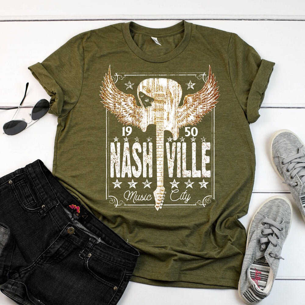 Nashville Music City USA Shirt Country Music Gift Short-Sleeve Unisex…
