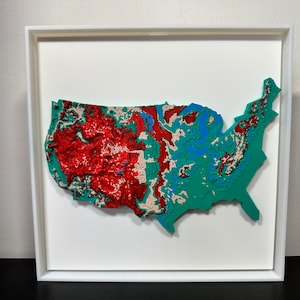 Carte topographique des États-Unis, carte 3D