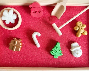 Christmas Zen Garden with Resin Holiday Figurines