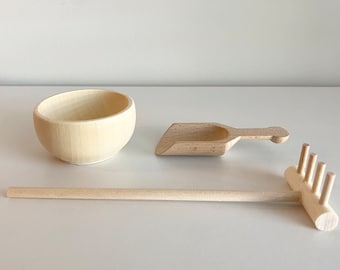 Wooden Zen Garden Accessories Set