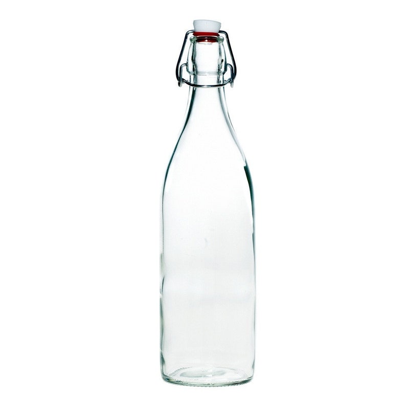 Custom Swing Top Glass Bottles Round Personalized Glass Bottle Water Bottle Swing Bottle Custom Glass Bottle Engraved Glass