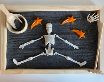 Skeleton Halloween Zen Garden Large 12" x 8" x 1" Zen and Sensory