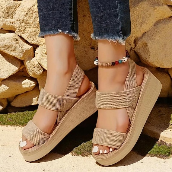 Trending Women's Platform Wedge Sandals Open Toe Thick Sole - Main Image