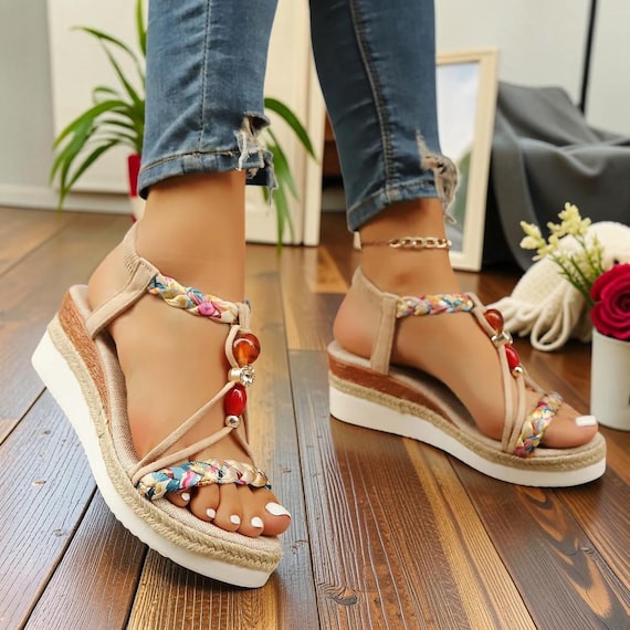 platform sandals summer ladies casual wedge shoes