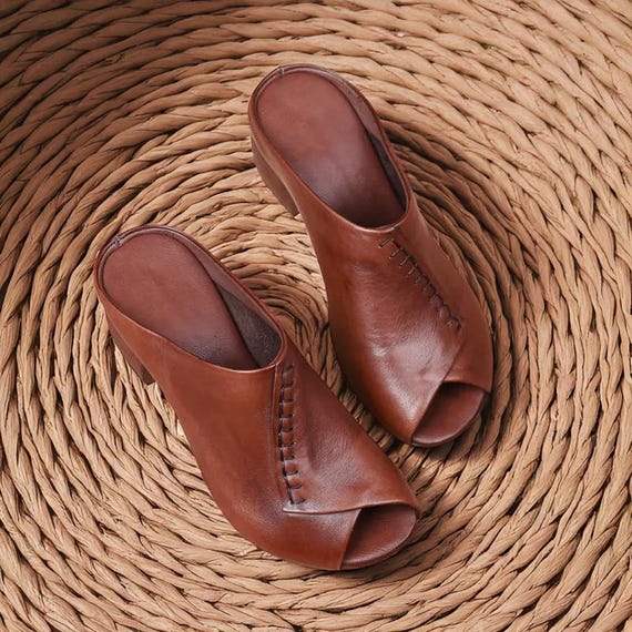 Stylish Women's Summer Wedge Sandals Peep Toe Slip-on Shoes for Holiday,  Casual, Work & Evening Outfits | Chocolate and Black Colored Shoes - Etsy  Israel