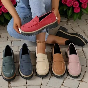 Trendiga och bekväma loafers för kvinnor – slitstarka slip-on-skor för arbete, snygga resor och vardagsbruk | Klassiska färger och olika storlekar bild 8